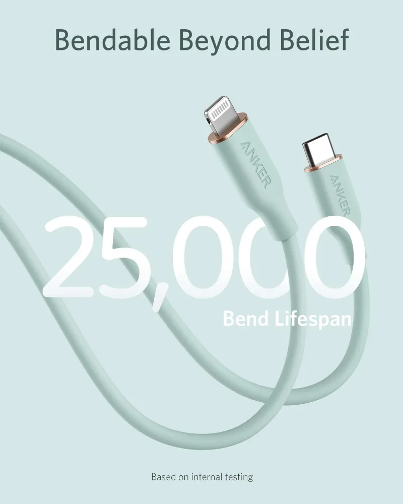 Cabo USB-C para Lightning Anker <b>641</b> (Flow, Silicone)