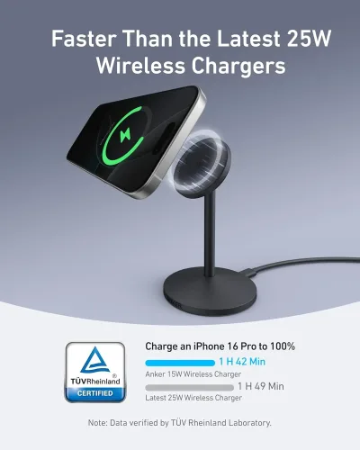 Anker MagGo iPhone 17 MagSafe充電器対応スタンド (Qi2 15W, アダプター付き)
