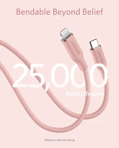 Anker <b>641</b> USB-C 至 Lightning 充電線 (Flow, 3 呎矽膠)