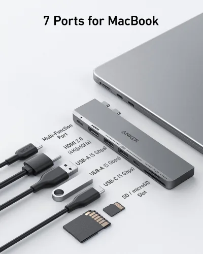 Anker <b>547</b> USB-C Hub (7-in-2, for MacBook)