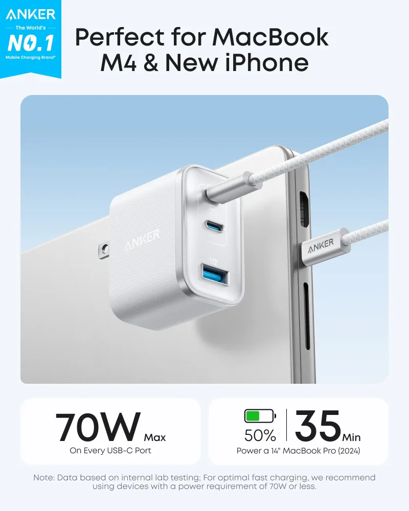 Anker Nano Charger (70 W, 3 Anschlüsse)
