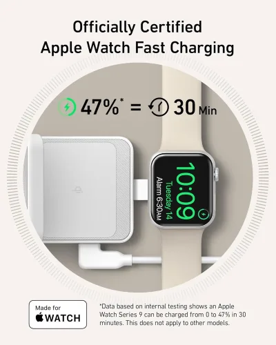 Anker MagGo Wireless Charging Station (Foldable 3-in-1) och Anker Nano Travel Adapter (5-in-1, 20W, 1-Pack)