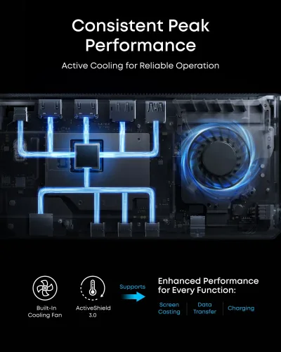 Anker Prime Docking Station (DL7400)  and USB-C to USB-C Cable (Thunderbolt 4 Compatible)