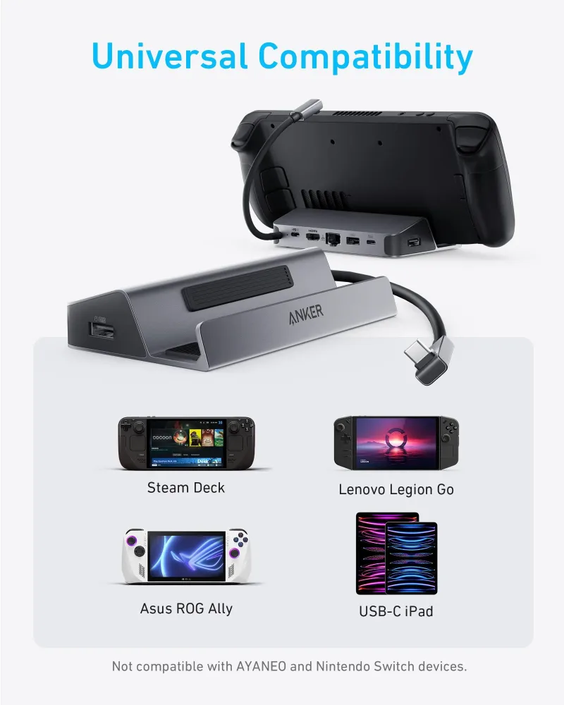 Anker USB-C 허브 (6-in-1, 휴대용 게임 콘솔용)