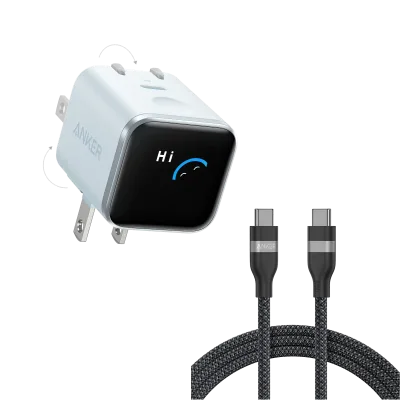 Anker Nano Charger (45W, Smart Display, 180° Foldable)