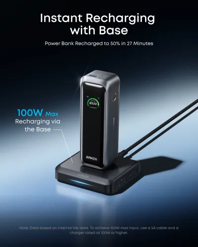 Anker Prime 行動電源（20K，220W）連充電底座