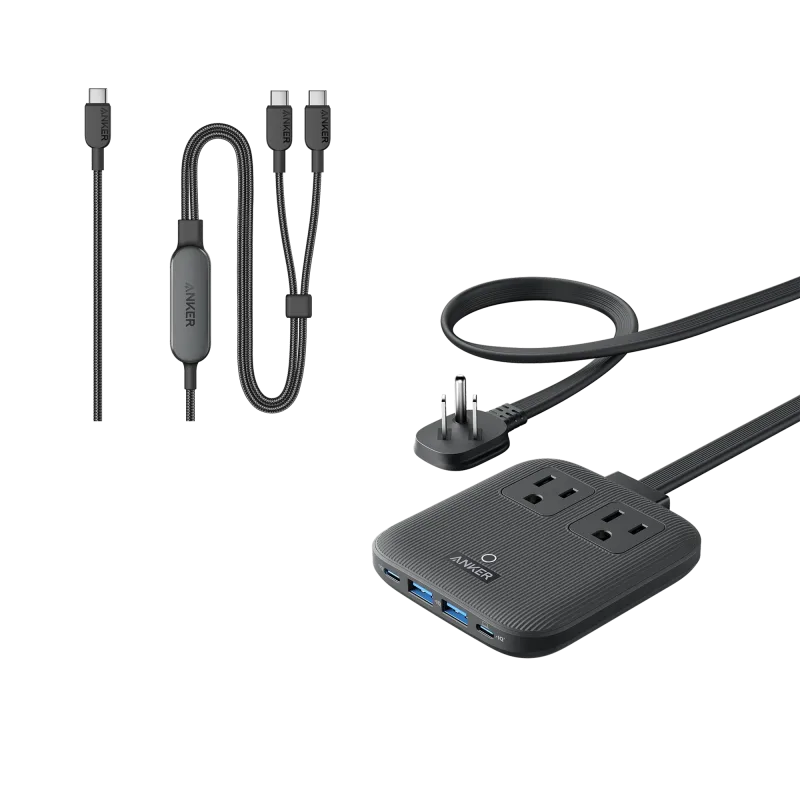 Anker Nano Charging Station (6-in-1, 67W) and Anker 140W 2-in-1 USB-C to USB-C Cable