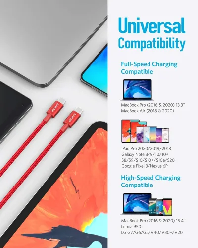 Cavo USB C a USB C New Nylon 4 pezzi (3,3 ft 60W)