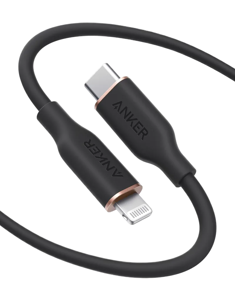 Anker <b>641</b> USB-C 至 Lightning 充電線 (Flow, 3 呎矽膠)