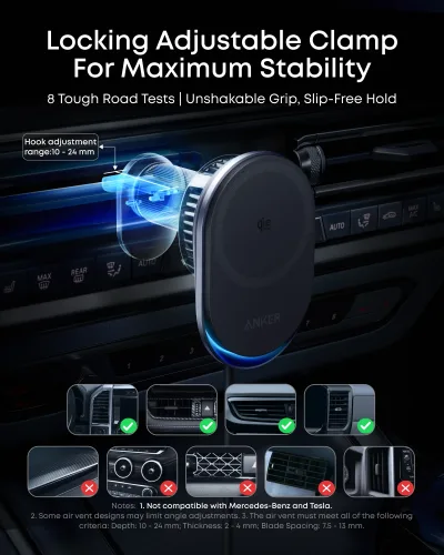 Anker Prime Cargador Inalámbrico para Coche (MagGo, AirCool, Pad)