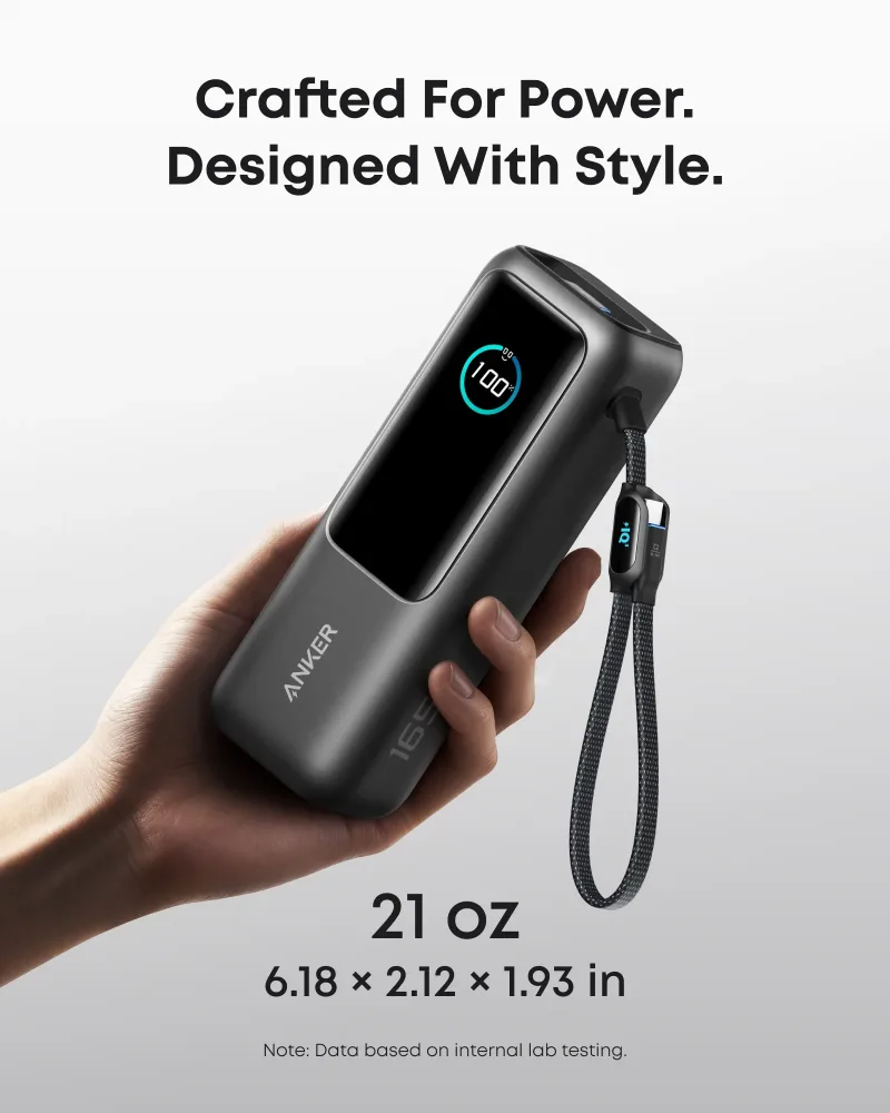 Anker Laptop Power Bank (25K, 165W, wbudowane i wciągane kable)