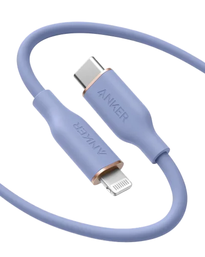 Anker <b>641</b> USB-C 至 Lightning 充電線 (Flow, 3 呎矽膠)