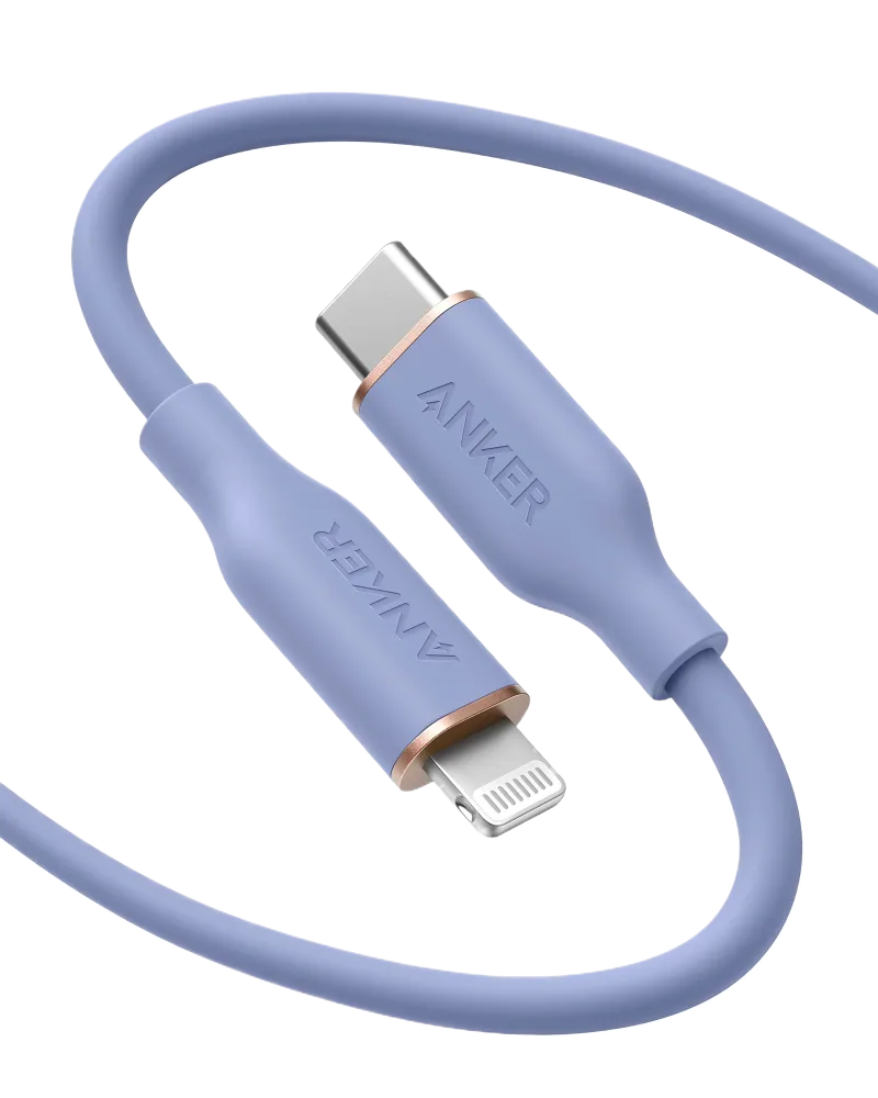 Anker <b>641</b> USB-C 至 Lightning 充電線 (Flow, 3 呎矽膠)