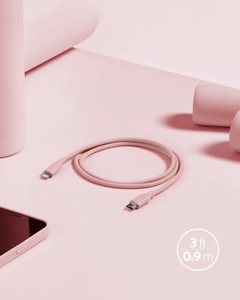 Anker <b>641</b> USB-C 至 Lightning 充電線 (Flow, 3 呎矽膠)