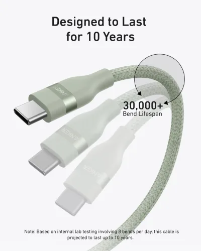 Anker USB-C-auf-USB-C-Kabel (3 ft / 6 ft, 240W, Upcycled-Braided)
