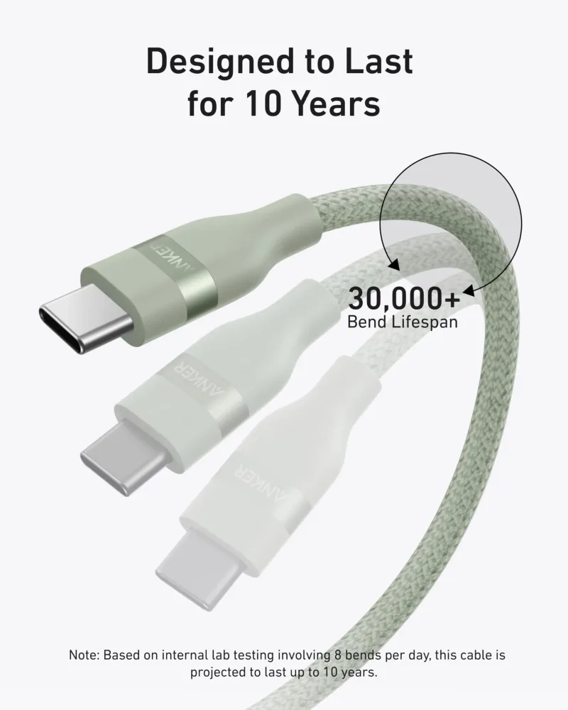 Anker USB-C-auf-USB-C-Kabel (3 ft / 6 ft, 240W, Upcycled-Braided)