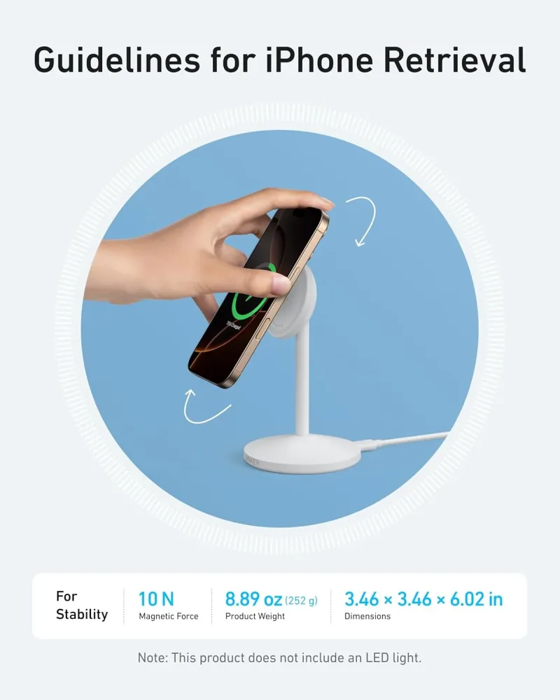 Anker MagGo iPhone 17 MagSafe充電器対応スタンド (Qi2 15W, アダプター付き)