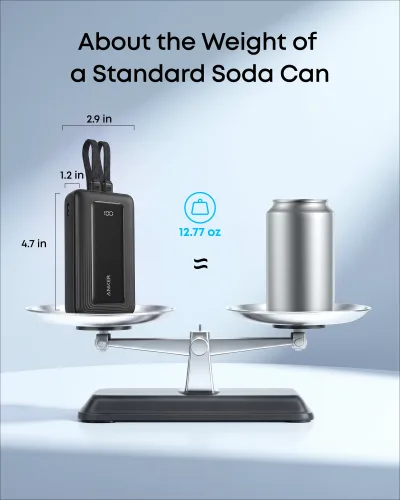Anker Zolo Power Bank (20K, inbyggd USB-C- och Lightning-kabel)