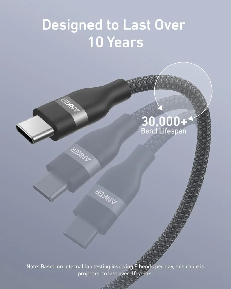 Anker USB-C-auf-USB-C-Kabel (3 ft / 6 ft, 240W, Upcycled-Braided)