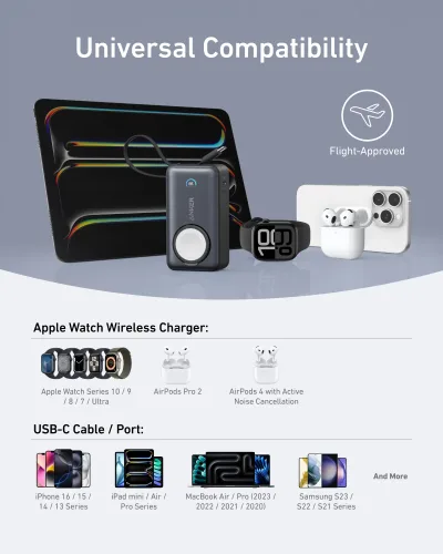Anker MagGo Power Bank (10K, 35W, For Apple Watch)