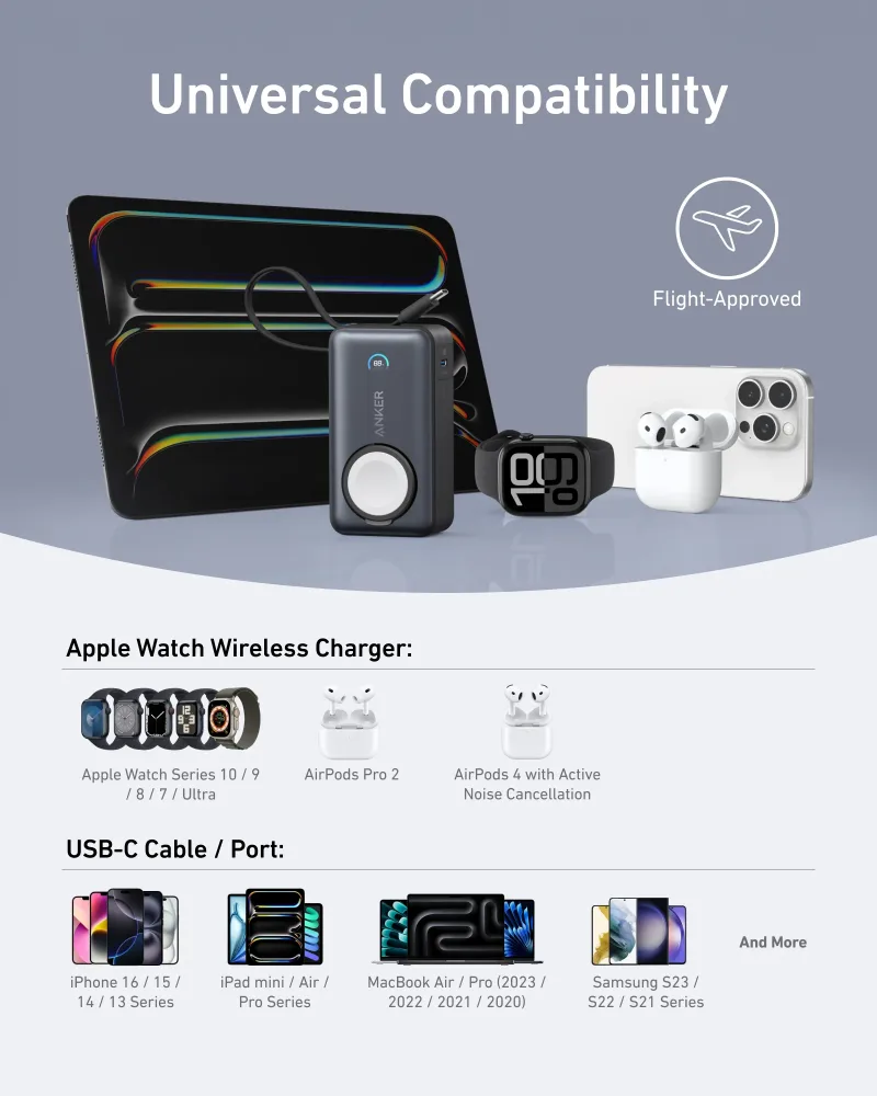 Anker MagGo Power Bank (10K, 35W, For Apple Watch)