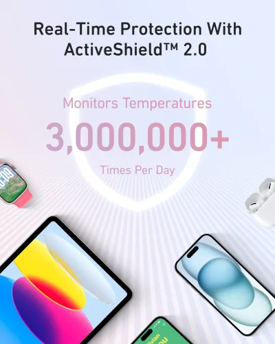 Anker Zolo 行動電源（10K，30W）配備 5.4 吋（13.7 厘米）內置 USB-C 充電線。