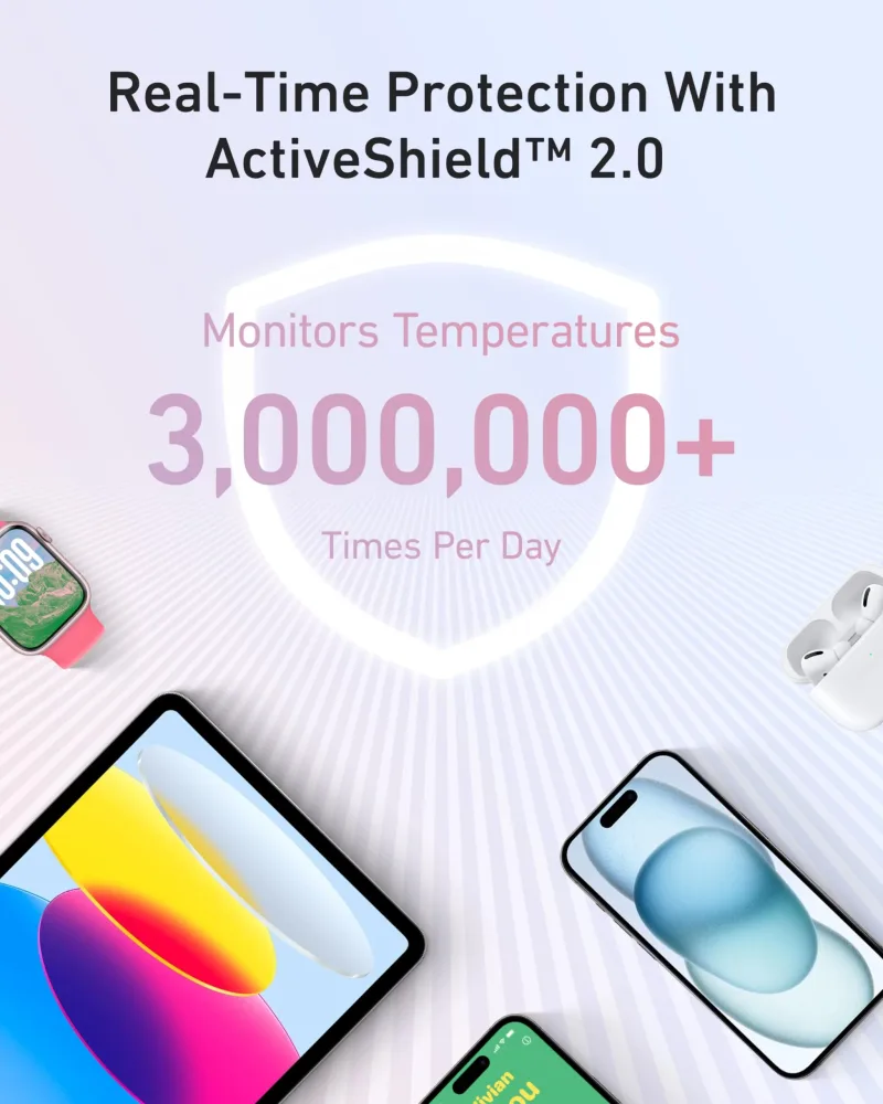 Anker Zolo 行動電源（10K，30W）配備 5.4 吋（13.7 厘米）內置 USB-C 充電線。