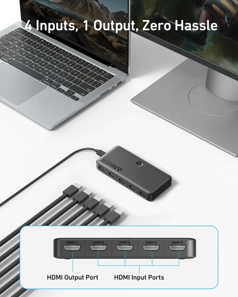 Anker HDMI Switch (4 in 1 Out, 4K HDMI)