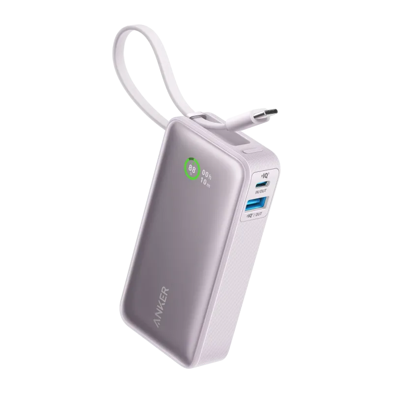 Anker Nano Power Bank (30W, Built-In USB-C Cable)