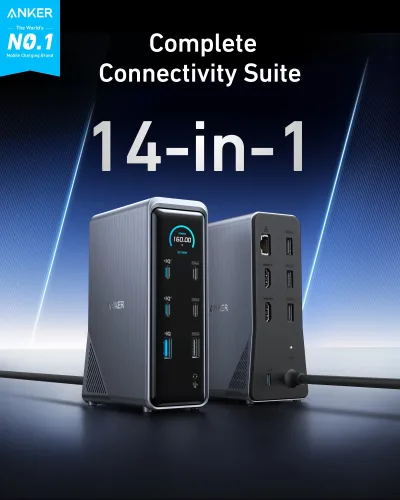 Anker Prime Charging Docking Station med 240W USB-C til USB-C-kabel