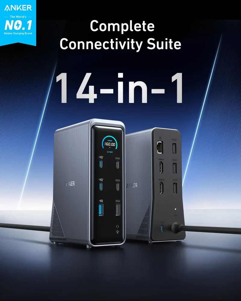 Anker Prime Charging Docking Station med 240W USB-C til USB-C-kabel