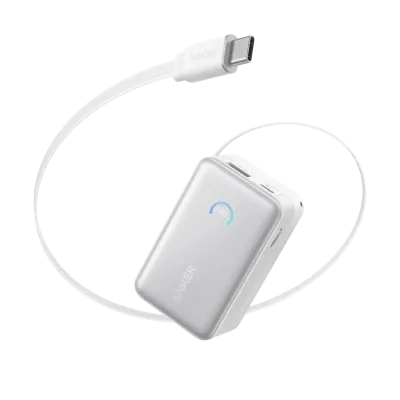 Anker Nano Power Bank (10K, 45W, Built-In Retractable USB-C Cable)
