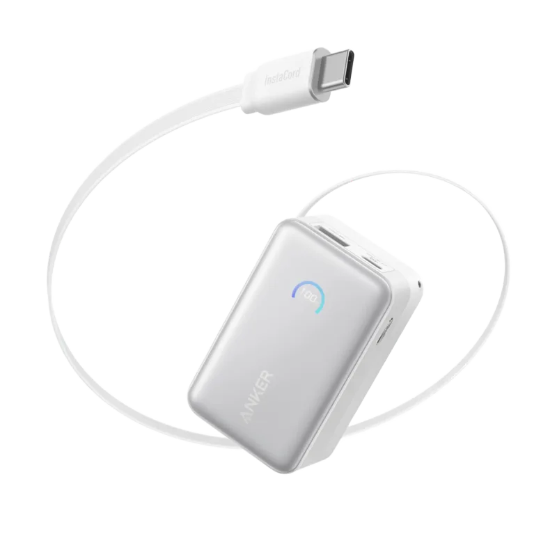 Anker Nano Power Bank (10K, 45W, Built-In Retractable USB-C Cable)