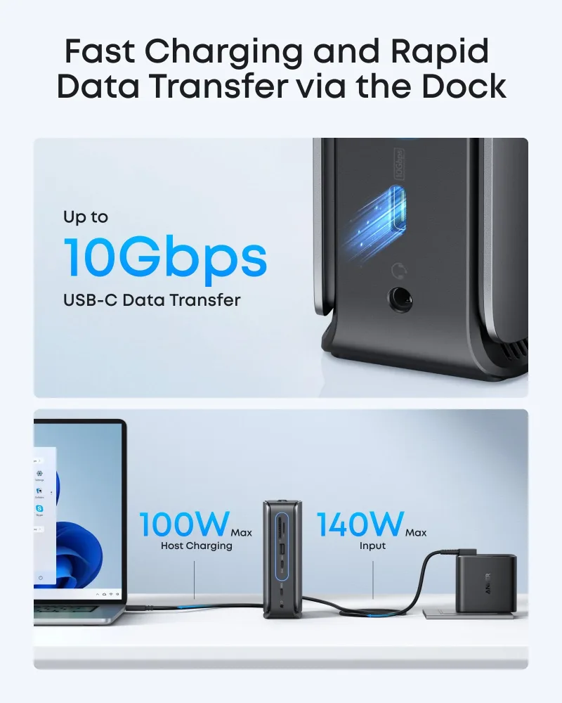 Estación de acoplamiento Anker Nano (13 en 1, triple pantalla, hub extraíble integrado)