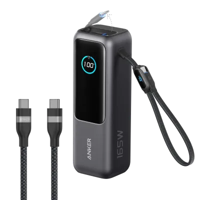 Anker Laptop Power Bank (25K, 165W, wbudowane i wciągane kable)