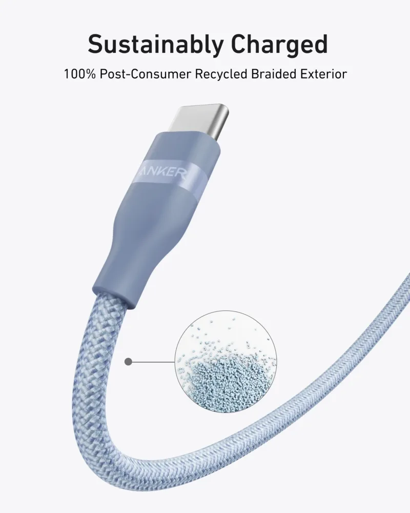 Anker USB-C-auf-USB-C-Kabel (3 ft / 6 ft, 240W, Upcycled-Braided)