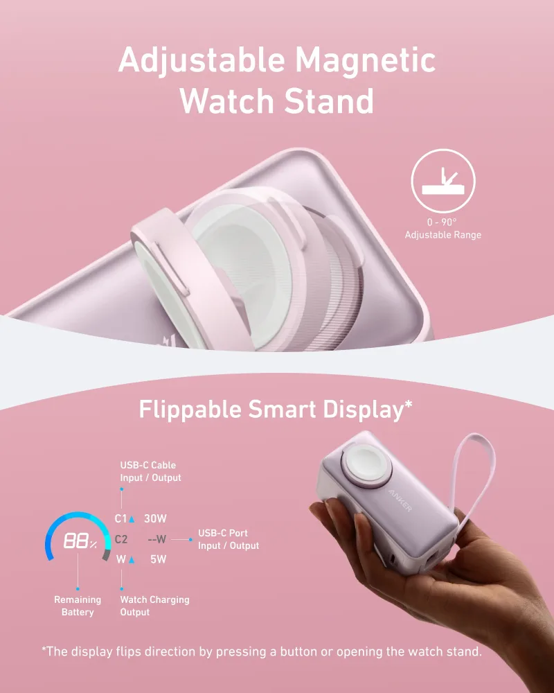 Anker MagGo Power Bank (10K, 35W, For Apple Watch)