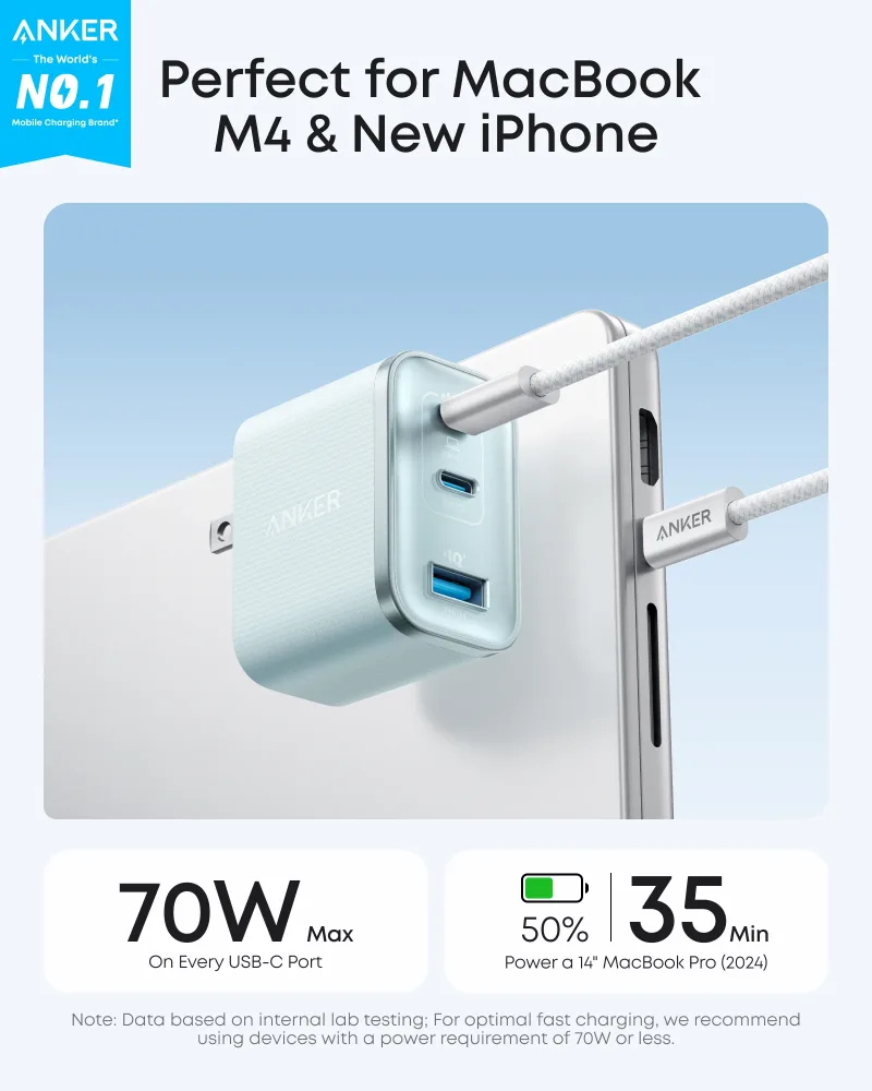 Anker Nano Charger (70 W, 3 Anschlüsse)
