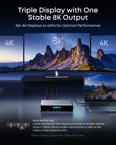 Anker Prime Docking Station (DL7400)  and USB-C to USB-C Cable (Thunderbolt 4 Compatible)