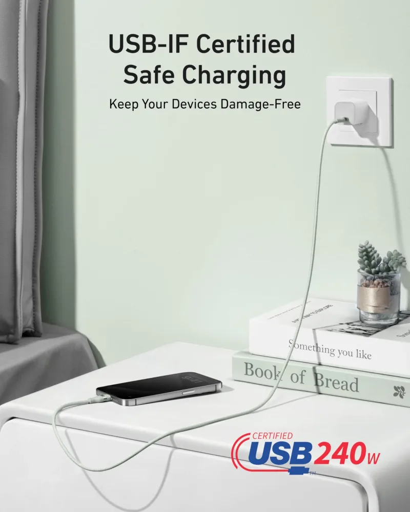 Anker USB-C-auf-USB-C-Kabel (3 ft / 6 ft, 240W, Upcycled-Braided)