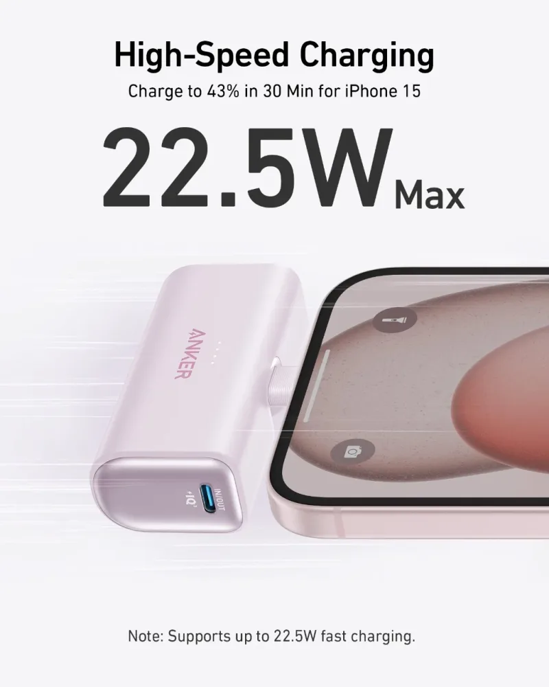 Anker Nano Power Bank reacondicionado (22,5 W, con conector USB-C integrado)