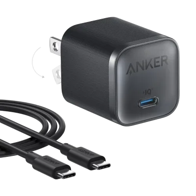 Anker Nano Charger (45W) USB-C to USB-Cケーブル付き & Anker USB-C to USB-Cケーブル (6 ft, 240W, Upcycled-Braided)