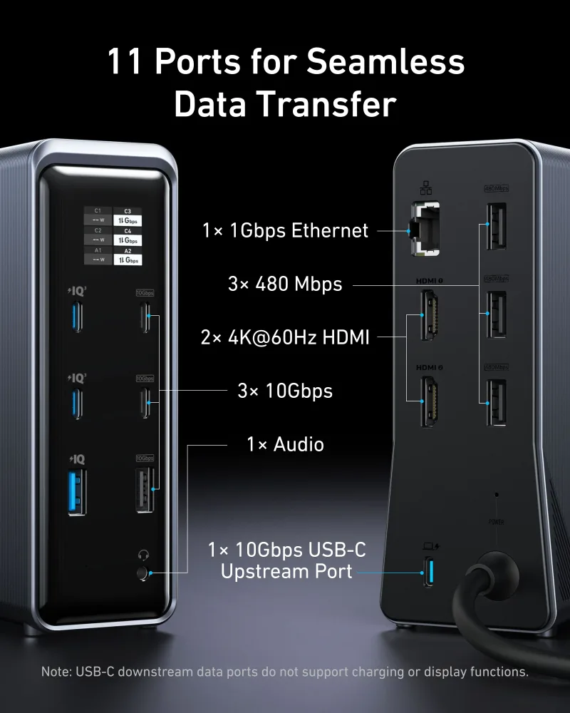 Anker Prime Charging Docking Station med 240W USB-C til USB-C-kabel
