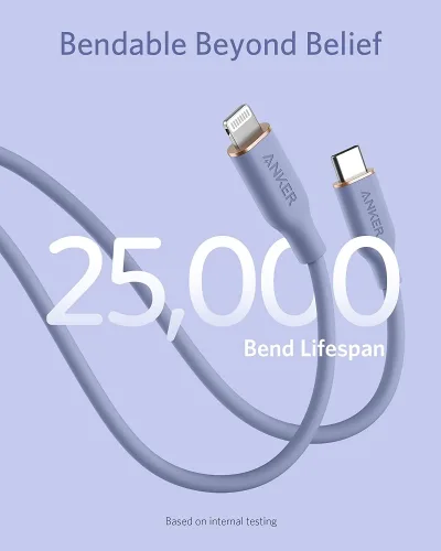 Anker <b>641</b> USB-C 至 Lightning 充電線 (Flow, 3 呎矽膠)
