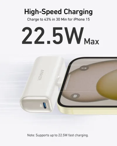 Anker Nano Power Bank reacondicionado (22,5 W, con conector USB-C integrado)