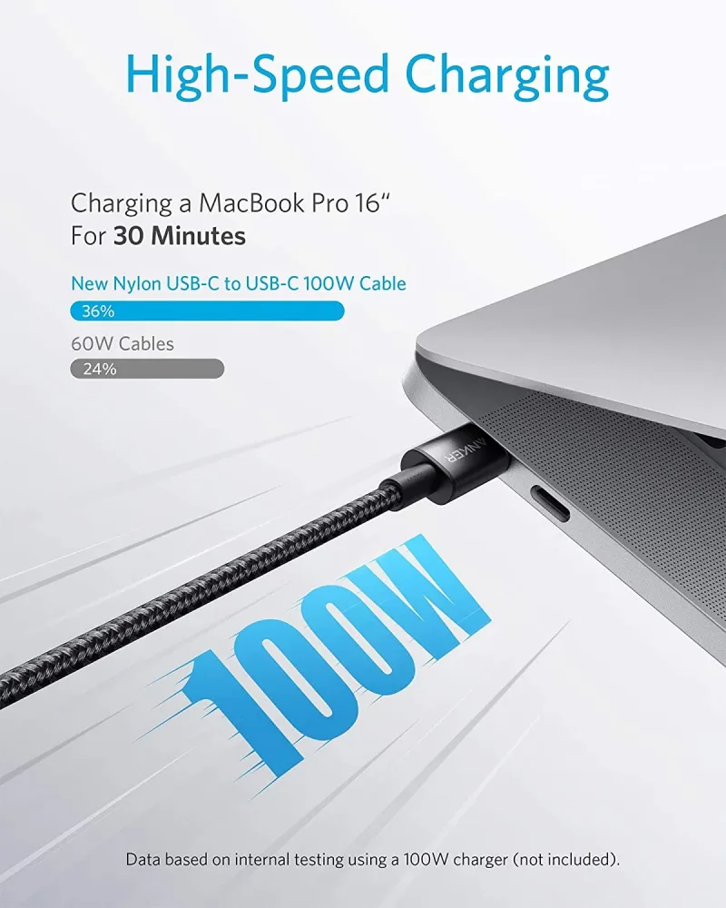 Anker <b>575</b> USB-Cドッキングステーション (13-in-1) & New Nylon USB-C to USB-C 100Wケーブル (10 ft)