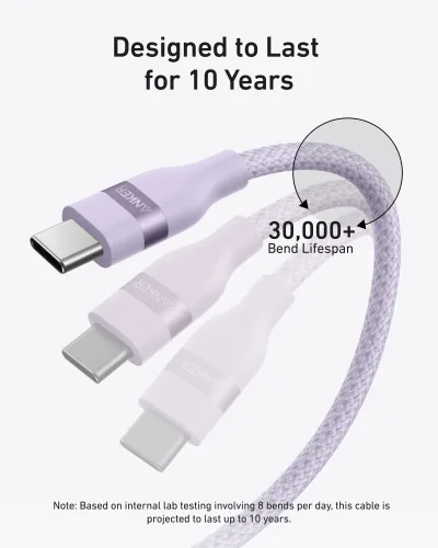 Anker USB-C-auf-USB-C-Kabel (3 ft / 6 ft, 240W, Upcycled-Braided)