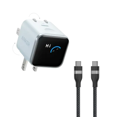 Anker Nano Charger (45W, Smart Display, 180° Foldable)