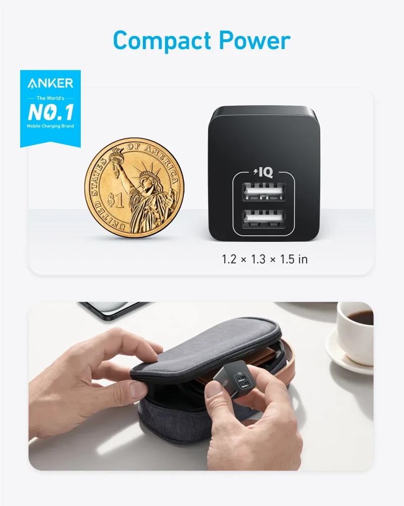 Anker Dual-Port 12W Wall Charger (2-Pack)