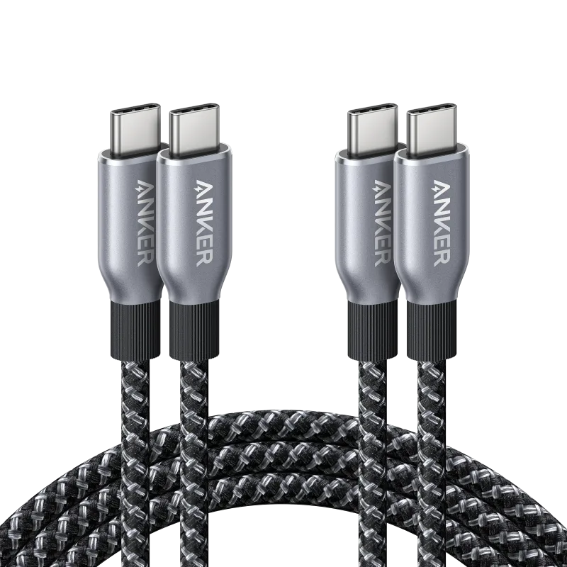 Anker Prime USB-C to USB-C Cable (240W, Upcycled-Braided, 2-Pack)